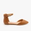 Lovmark Newest Arrivals Ankle Strap Faux Leather Flats