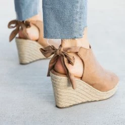 Refresh Newest Arrivals Ankle Tie Espadrille Wedges