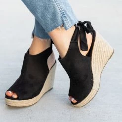 Refresh Newest Arrivals Ankle Tie Espadrille Wedges