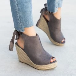 Refresh Newest Arrivals Ankle Tie Espadrille Wedges