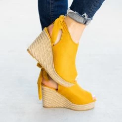 Refresh Newest Arrivals Ankle Tie Espadrille Wedges