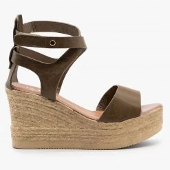 Refresh Newest Arrivals Ankle Wrapped Espadrille Wedge Sandals