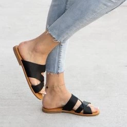 Bamboo Newest Arrivals Asymmetric Laser Cut Sandals