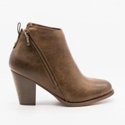 Mata Asymmetrical Zipper Ankle Booties