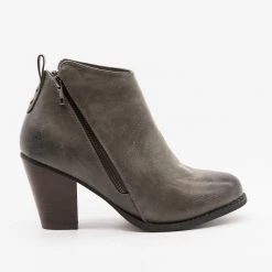 Mata Asymmetrical Zipper Ankle Booties