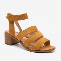 Bella Marie Newest Arrivals Banded Block Heel Sandal