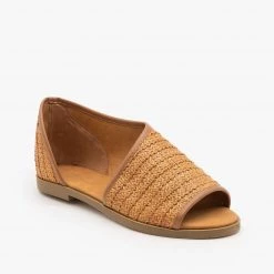 Bamboo Shoes Newest Arrivals Basketweave Cutout Peep Toe Flats