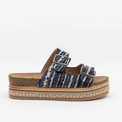 Qupid Shoes Beach Ready Boho Platform Slides Newest Arrivals