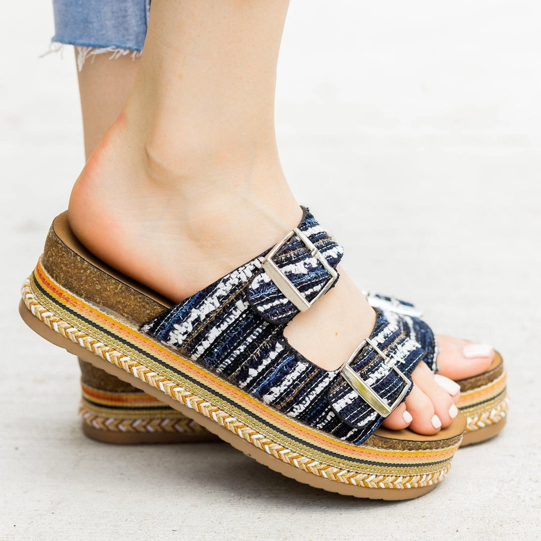 Qupid Shoes Beach Ready Boho Platform Slides Newest Arrivals 2 Qupid Shoes Beach Ready Boho Platform Slides Newest Arrivals