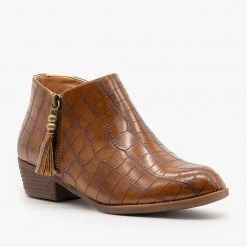 Mata Beaded Tassel Crocodile Booties