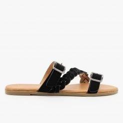 Top Moda Beautiful Belt Buckle Braided Sandals Newest Arrivals