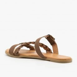 Top Moda Beautiful Belt Buckle Braided Sandals Newest Arrivals