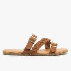 Top Moda Beautiful Belt Buckle Braided Sandals Newest Arrivals