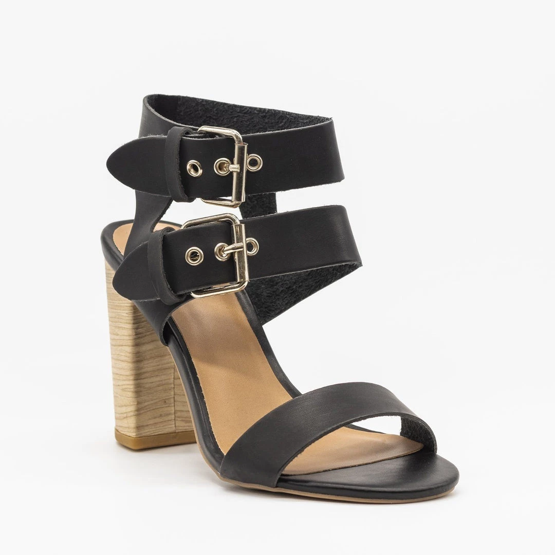 Qupid Shoes Beautiful Belt Buckle High Heels 6 Qupid Shoes Beautiful Belt Buckle High Heels