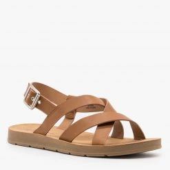 Soda Shoes Newest Arrivals Beautiful Criss Cross Slingback Sandals