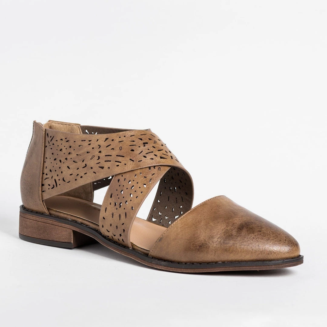 Mata Beautiful Laser Cut Criss Cross Flats 3 Mata Beautiful Laser Cut Criss Cross Flats