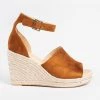 City Classified Shoes Beautiful Open-Toe Espadrille Wedges