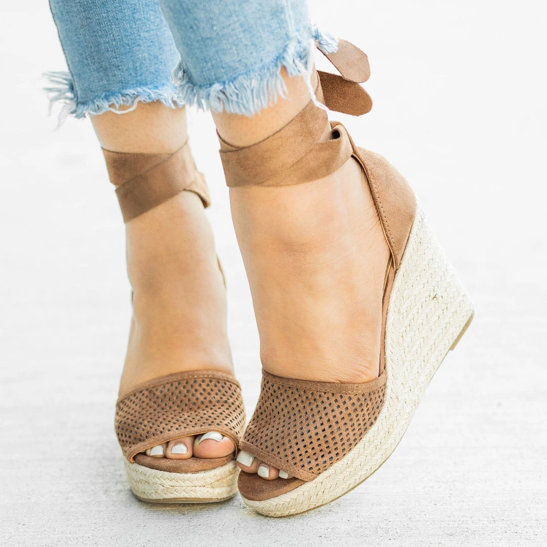 Soda Shoes Beautiful Pinhole Espadrille Wedges 4 Soda Shoes Beautiful Pinhole Espadrille Wedges