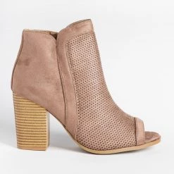 Refresh Beautiful Pinhole Open-Toe Booties Newest Arrivals
