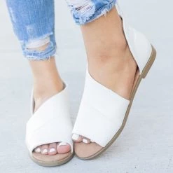 Bamboo Shoes Beautiful Side Cut Open Toe Flats