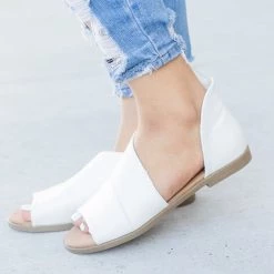 Bamboo Shoes Beautiful Side Cut Open Toe Flats