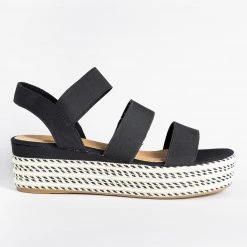 Bamboo Shoes Beautiful Triple Strap Espadrille Wedges