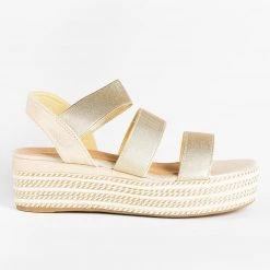 Bamboo Shoes Beautiful Triple Strap Espadrille Wedges
