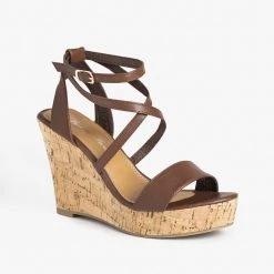 Fashion Focus Beautiful Wraparound Criss Cross Wedges Newest Arrivals