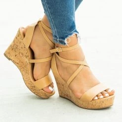 Fashion Focus Beautiful Wraparound Criss Cross Wedges Newest Arrivals