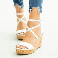 Fashion Focus Beautiful Wraparound Criss Cross Wedges Newest Arrivals