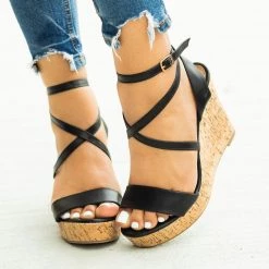 Fashion Focus Beautiful Wraparound Criss Cross Wedges Newest Arrivals