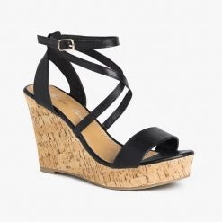 Fashion Focus Beautiful Wraparound Criss Cross Wedges Newest Arrivals