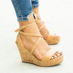 Fashion Focus Beautiful Wraparound Criss Cross Wedges Newest Arrivals