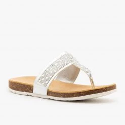 Soda Shoes Bedazzled Cork Sandals 12 Soda Shoes Bedazzled Cork Sandals