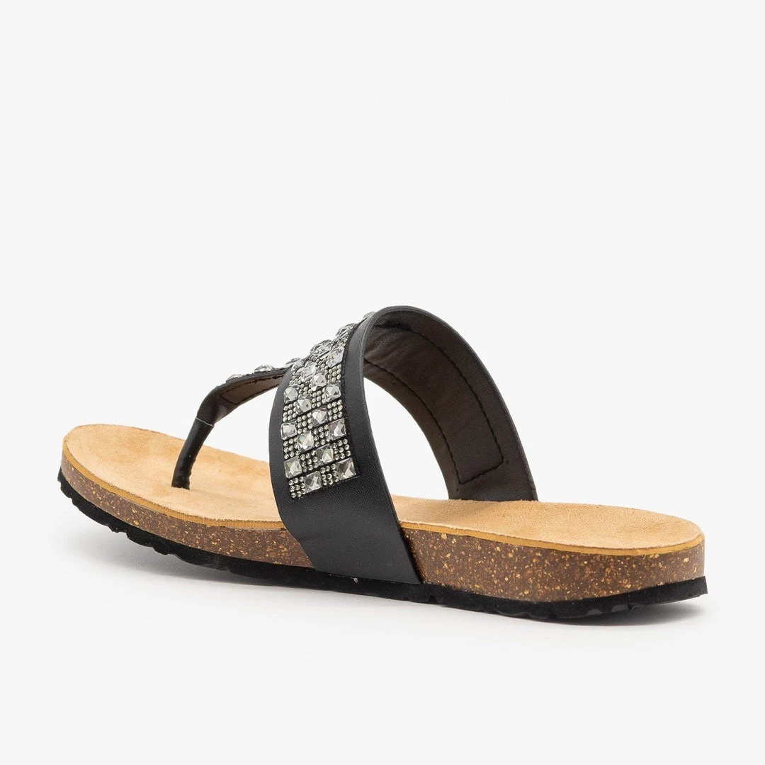 Soda Shoes Bedazzled Cork Sandals 8 Soda Shoes Bedazzled Cork Sandals