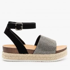 Forever Bedazzled Espadrille Flatform Sandals