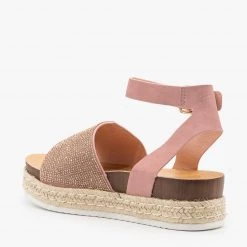Forever Bedazzled Espadrille Flatform Sandals