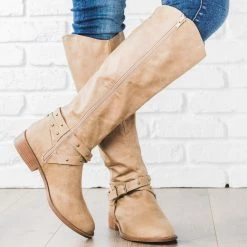 Qupid Shoes Belt Studded Riding Boots FINAL SALE Newest Arrivals