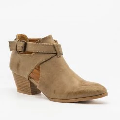 Qupid Shoes Belted Criss Cross Ankle Booties Newest Arrivals