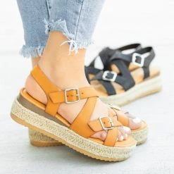 Bamboo Shoes Belted Criss Cross Espadrille Wedges 13 Bamboo Shoes Belted Criss Cross Espadrille Wedges