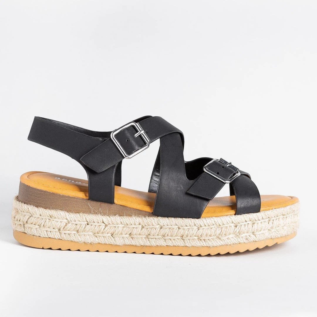 Bamboo Shoes Belted Criss Cross Espadrille Wedges 1 Bamboo Shoes Belted Criss Cross Espadrille Wedges