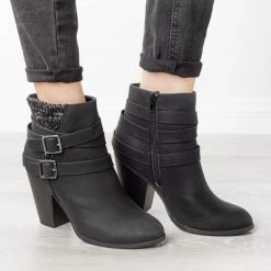 Soda Shoes Belted Knit Sweater Booties Newest Arrivals