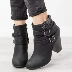Soda Shoes Belted Knit Sweater Booties Newest Arrivals