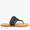 Bamboo Shoes Black Crochet Flip Flops