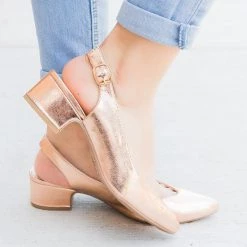 Qupid Shoes Newest Arrivals Block Heel Slingbacks