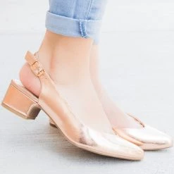 Qupid Shoes Newest Arrivals Block Heel Slingbacks