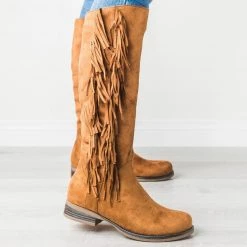 Via Pinky Bohemian Fringe Boots 6 Via Pinky Bohemian Fringe Boots