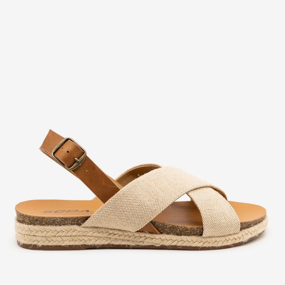 Soda Shoes Boho Crossover Canvas Sandals 4 Soda Shoes Boho Crossover Canvas Sandals