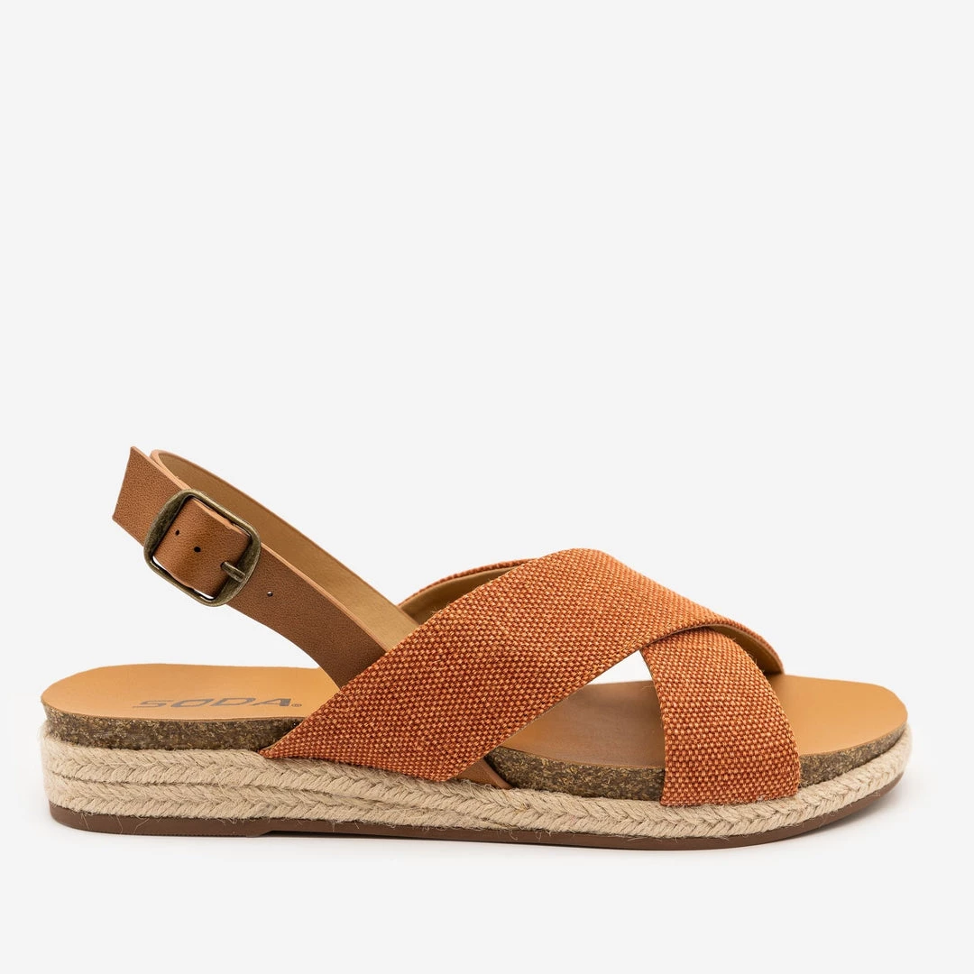 Soda Shoes Boho Crossover Canvas Sandals 7 Soda Shoes Boho Crossover Canvas Sandals