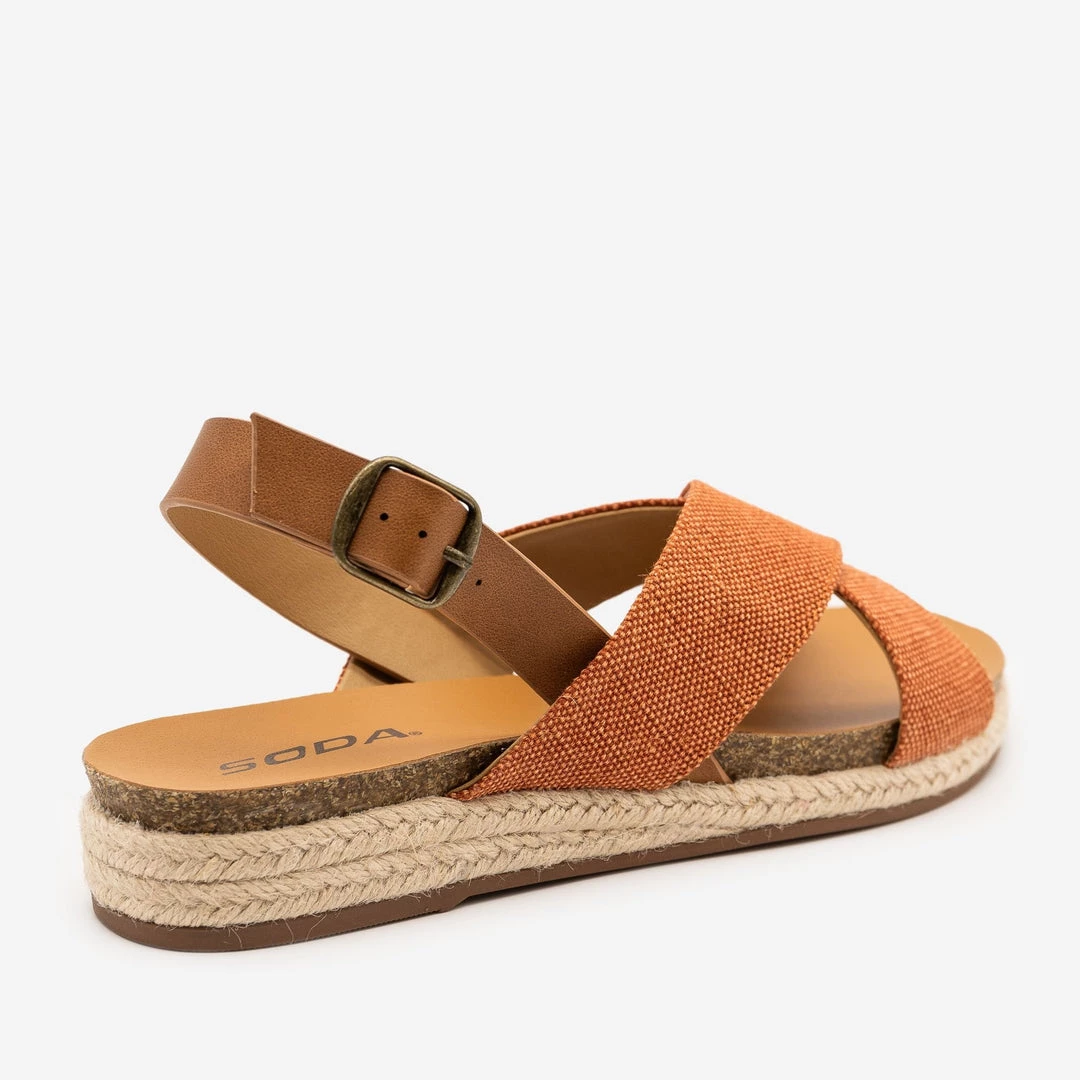 Soda Shoes Boho Crossover Canvas Sandals 9 Soda Shoes Boho Crossover Canvas Sandals